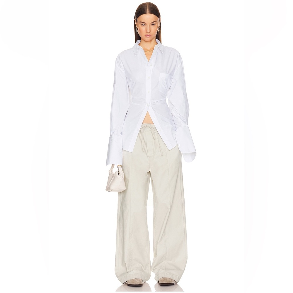Helsa Workwear Drawcord Pants in Ecru